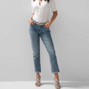 Mid-Rise Everyday Soft Denim Girlfriend Jeans 6 long White House Black Market